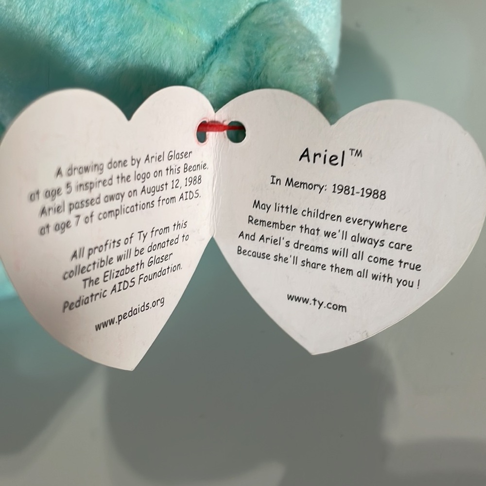 Ty Beanie Baby * Ariel, the Memory Bear * Collectible * - Picture 9 of 12